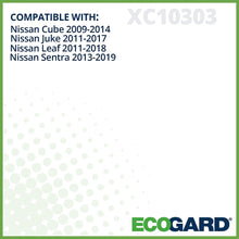 ECOGARD XC10303 Premium Cabin Air Filter Fits Nissan Sentra 2013-2019, Juke 2011-2017, Leaf 2011-2018, Cube 2009-2014