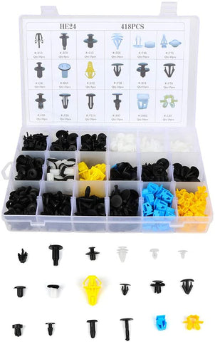cciyu 418Pack Car Retainer Clips Fastener Rivet -18 Sizes Nylon Car Bumper Retainer-Pushtype Car Clips for GM,Toyota, Honda,Ford,Chrysler