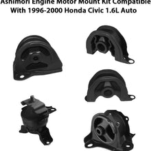 Ashimori Compatible With 1996-2000 Honda Civic 1.6L Auto Transmission Engine Motor Mount Set A6520 A6502 A6556 A6506 A6526