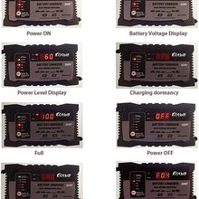 KATBO Automatic Battery Charger 6V 12V Auto-Voltage Detection， 2Amp 6 Amp Lead Acid Battery Float Charger Maintainer With LCD Display For Motorcycle Car Boat Marine Lawn mower Atv Toy Car