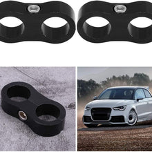 Terisass 2 Pcs AN10 Hose Separator Clamp Hose Fitting Adapter for Fuel Hose Bracket Aluminum Alloy Black Billet Fuel Hose Separator Universal (Black)