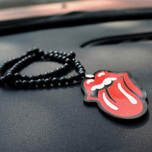 INEBIZ Hip Hop Acrylic Red Lip and Tongue Rearview Mirror Hanging Charm Dangling Beaded Pendant for Car Decoration (Lip)