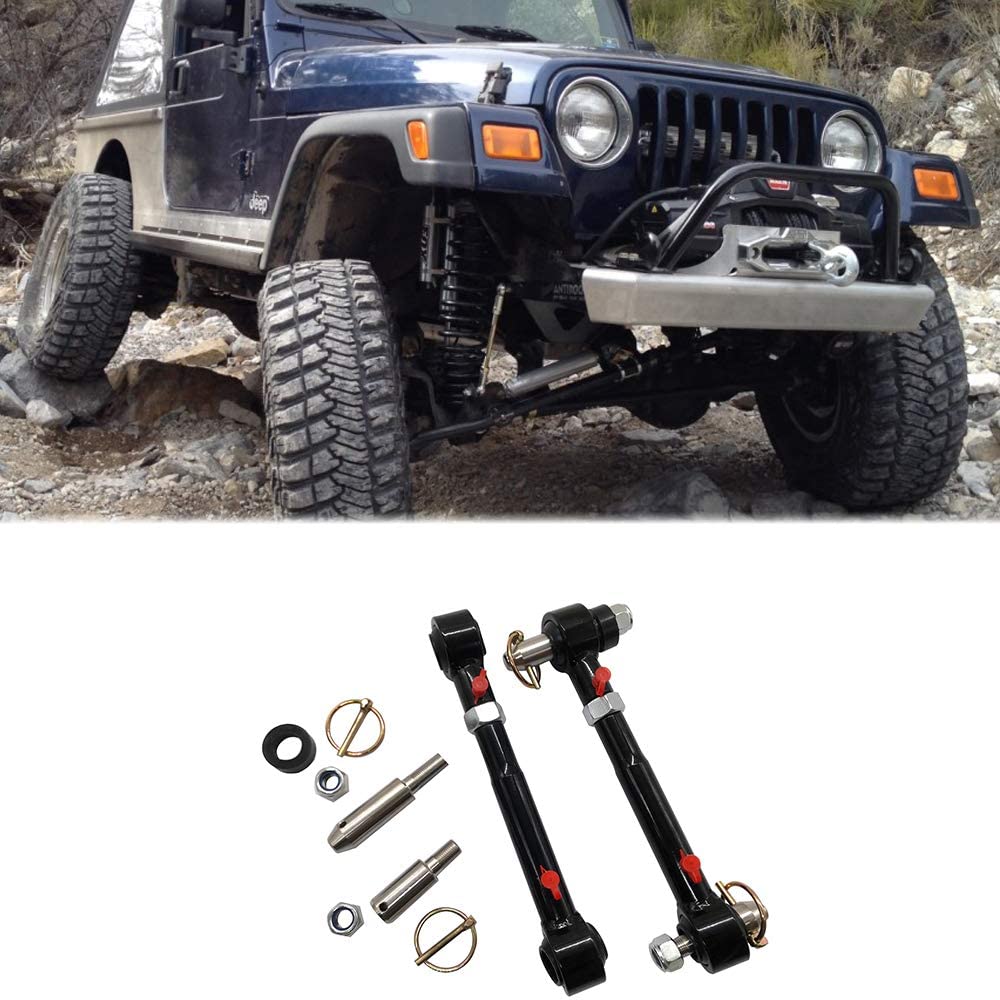 Front Swaybar Quicker Disconnect System Adjustable Fits for Jeep Wrangler JK JKU 2007-2018 Replace 2034, With 2.5