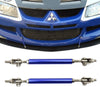 IKON MOTORSPORTS Adjustable Universal Fit Most Vehicles Front Bumper Lip Splitter Diffuser Strut Rod Tie Support Bars 2PCS Blue
