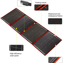 DOKIO 220 Watts Monocrystalline Foldable Solar Panel with Charge Controller with Dual USB Outputs (Lightweight 9lb) to Charge 12 Volts Batteries (All Lead/Acid Types: Vented AGM Gel) RV Camping