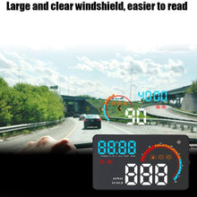 Aramox HUD Display, D200 4.5 Inch Universal Car OBD2 OBDII Meter Speed Warning Head Up Display Speed RPM Fuel Consumption Water Temperature Projector