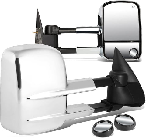 DNA Motoring TWM-001-T111-CH+DM-SY-022 Pair of Towing Side Mirrors + Blind Spot Mirrors