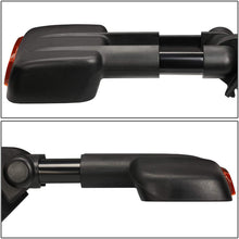 Pair Black Power Heated Smoked LED Turn Signal Light Side Towing Mirrors Replacement for Silverado Sierra 99-02