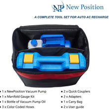 NewPosition 4CFM 1/3HP Air Vacuum Pump HVAC A/C Refrigeration Tool Kit AC,Auto Repair Equipment, Manifold Gauge Set(R134A R22),Coupler Valve, 3 Hoses, Ideal for Food Packaging,Milking,Medical etc