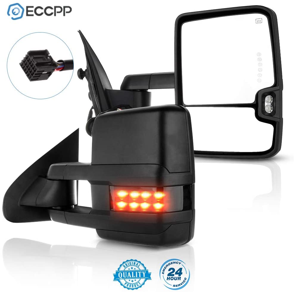 ECCPP Compatible fit for 2014-2017 for Chevy Silverado GMC Sierra Pickup Towing Mirrors Power Heated Signal Pair Set