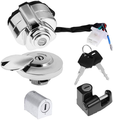 Ignition Switch Gas Cap Helmet Steering Lock Key Set Replacement for Honda Shadow VLX VT 750 400 600