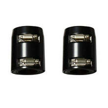 24" Stainless Steel Flexible Upper/Lower Radiator Hose & Chrome Caps Kit Black