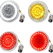 NTHREEAUTO 2 Inch Bullet Front & Rear LED Turn Signals 12V Motorcycle Brake Running Lights Panel with 1157 Base Compatible with Harley Sportster, Dyna, Iron 883, Road King, Softail, Electra Glide