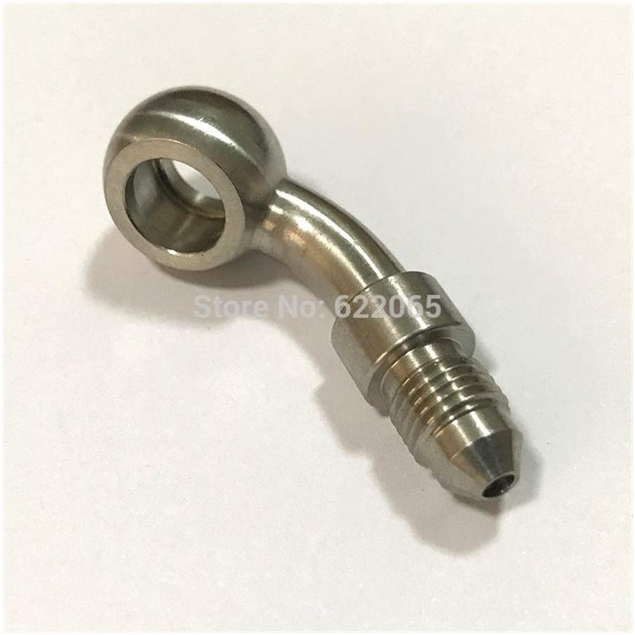 Fangfang Performace Brake Fittings 45DEGREE Banjo to Male AN3/AN3 to 10.2MM Stainless Steel