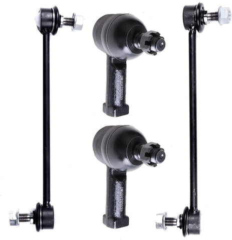 CTCAUTO Suspension Kits Front Outer Tie Rod End Front Sway Bar End Link - Driver Side Front Sway Bar End Link - Passenger Side 4pcs Compatible fit 2001-2006 Hyundai Santa Fe