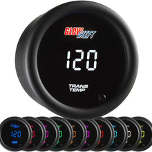 GlowShift 10 Color Digital 300 F Transmission Temperature Gauge Kit - Includes Electronic Sensor - Multi-Color LED Display - Tinted Lens - for Car & Truck - 2-1/16" (52mm)