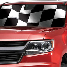 Intro-Tech NS-89-RF B&W Custom Fit Racing Flag Windshield Sunshade for Select Nissan Rogue Models