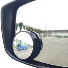KEWAYO 2 Pack Automotive Blind Spot Mirrors, Small Round Convex Adjustable 360°Rotate Wide Angle Car Rear View Nirror for All Universal Vehicles Car Fit Stick-on Design (Black 1 Pair)