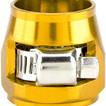 Cuque Car Fuel Water Hose Clip Aluminum Universal Durable Automotive Oil Fuel Water Hose Tube Trimmer Clip 1.8g 13mm AN10(Gold)