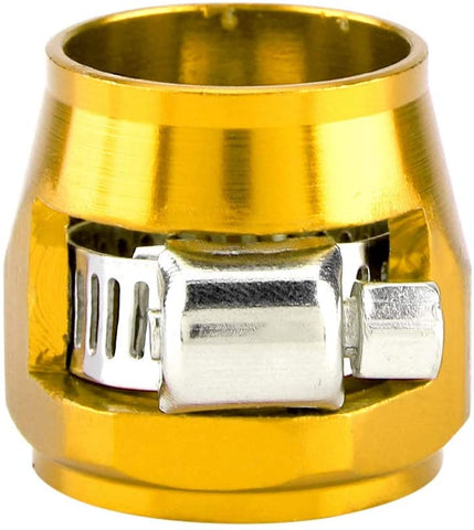 Cuque Car Fuel Water Hose Clip Aluminum Universal Durable Automotive Oil Fuel Water Hose Tube Trimmer Clip 1.8g 13mm AN10(Gold)