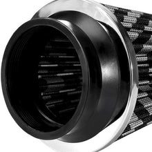 Air Filter, Car High Flow Cold Air Filter Intake Induction Kit High Power Mesh Cone(Black)