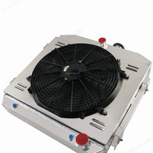CoolingSky 3 Row All Aluminum Radiator +16" Fan W/Shroud Combo for 1955-1957 Chevy Bel Air丨Nomad丨Del Ray丨150 /210 Series, Multiple V8 Engines