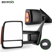 SCITOO fit for Toyota Towing Mirrors Black Rear View Mirrors fit 2007-2016 for Toyota for Tundra Truck with Larger Glass Power Control, Heated Turn Signal Manual Extending and Folding