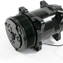 A-Team Performance Sanden Style Compressor SD-508 with 7 Groove Serpentine Belt Pulley SD5H14 Black