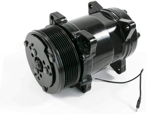 A-Team Performance Sanden Style Compressor SD-508 with 7 Groove Serpentine Belt Pulley SD5H14 Black