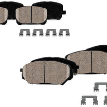CPK01400 FRONT + REAR Performance Grade Quiet Low Dust [8] Ceramic Brake Pads + Dual Layer Shims + Hardware