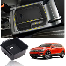 LFOTPP Fit for 2018 2019 2020 Tiguan Armrest Center Console Organizer Tray Accessories with Coin and Sunglass Holder,Secondary Storage Box