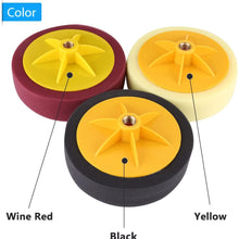 Terisass 3 Pcs Car Cleaning Pads Round Shape Auto Polisher Buffer Pads Kit 6 Inch 15cm Sponge Polishing Pad Universal Polishing Buffing Waxing Pad Kit with M14 Drill Adapter(Black + Yellow + Wine Red)