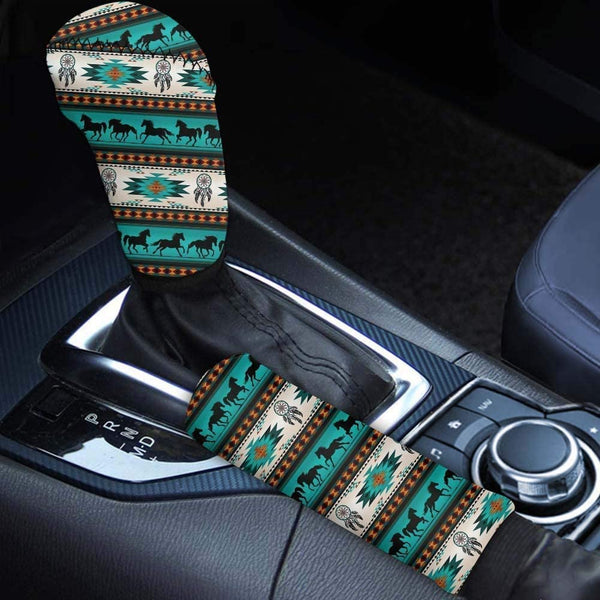 Buybai Sunflower Auto Protective Interior Accessiores Brake Shell Gear Head Cover Car Handbrake Gear Shift Knob Cover 2 pcs Fit Most Cars Sedan SUV Van Truck