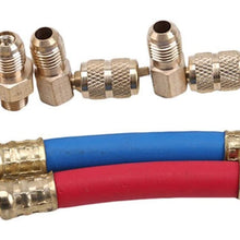 XIAOFANG Fangxia Store Refrigerant Adapter Fluorine Connector Fluorine Multifunctional Connector Air Conditioner Connector Car Accessories Parts (Color Name : Gold) (Gold)