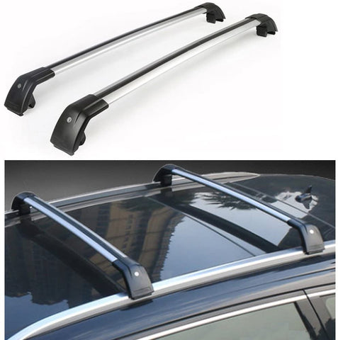 Lequer Cross Bars Crossbars Fits for Jaguar F-PACE 2016 2017 218 2019 2020 Baggage Carrier Luggage Roof Rack Rail Lockable Adjustable Silver