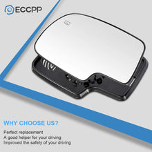ECCPP Mirror Glass Power Heated Driver Side(LH) Replacement fit for Chevy Avalanche Suburban Silverado Tahoe GMC Sierra Hybrid Classic Yukon