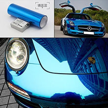 DIYAH Gloss Chrome Mirror Vinyl Car Wrap Sticker with Air Release Bubble Free Anti-Wrinkle 12" X 60" (1 FT X 5FT) (Blue)