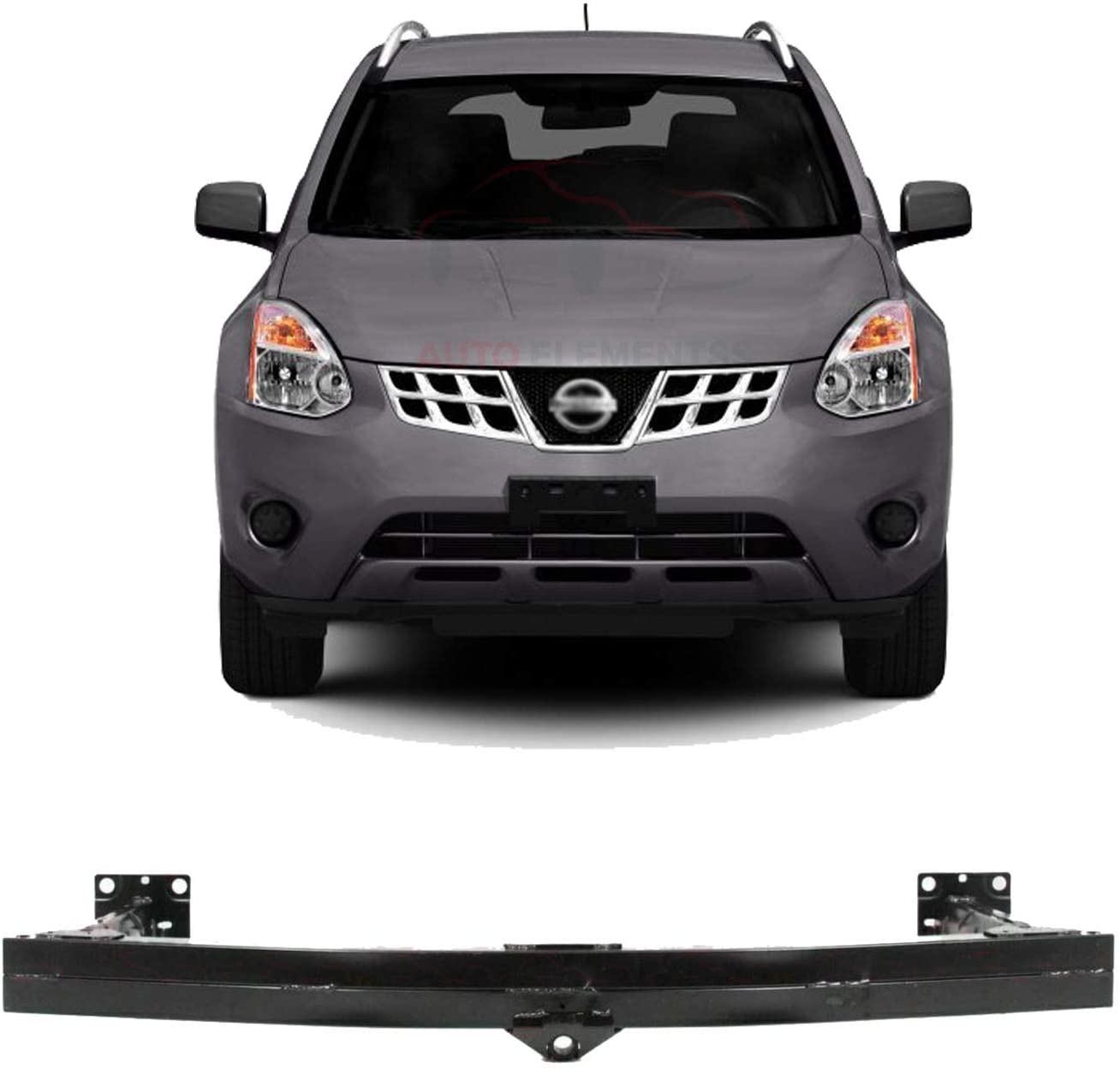 New Front Bumper Reinforcement Primed Steel Bar For 2008-2013 Nissan Rogue 2014-2015 Nissan Rogue Select S/Sl/Sv/Krom Sport Utility Direct Replacement Ni1006223 62030jm00a