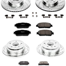 Power Stop K1142 Front & Rear Brake Kit with Drilled/Slotted Brake Rotors and Z23 Evolution Ceramic Brake Pads