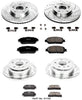 Power Stop K1142 Front & Rear Brake Kit with Drilled/Slotted Brake Rotors and Z23 Evolution Ceramic Brake Pads