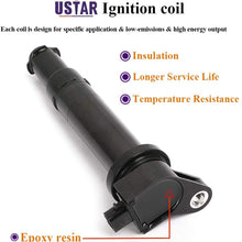 USTAR Ignition Coils 4 Pack for Hyundai Accent Kia Rio Rio5 2006-2011 Engine L4 1.6L Replaces 27301-26640