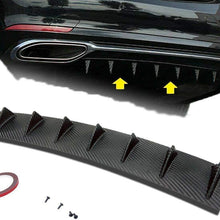 S SIZVER 1 x Carbon Fiber Paint Style Plastic Rear Lower Bumper Diffuser Fin Spoiler Lip Wing Splitter 34"x6"