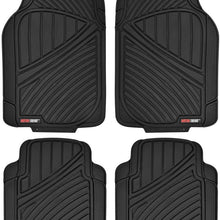 Motor Trend FlexTough Standard - 4pc Set Heavy Duty Rubber Floor Mats for Car SUV Van & Truck (Black) (MT-774-BK_AMJAN)