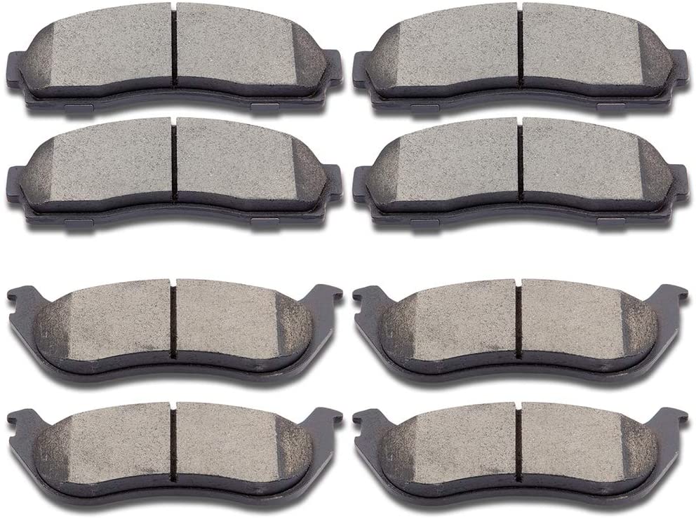 SCITOO Ceramic Front Rear Disc Brake Pad Set fit for 2002-2005 Ford Explorer, 2002-2005 Mercury Mountaineer