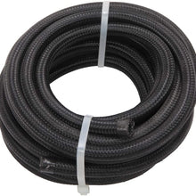 20 Feet 4AN AN4 1/4" Fuel Line Hose Braided Stainless Steel Oil Gas Fuel Hose CPE Synthetic Rubber Line Black