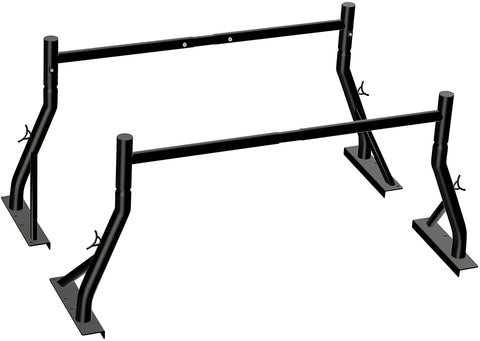 Truck Ladder Rack 800lbs Capacity Heavy Duty Extendable Universal Pickup Rack Two-bar Set Matte Black One Pair