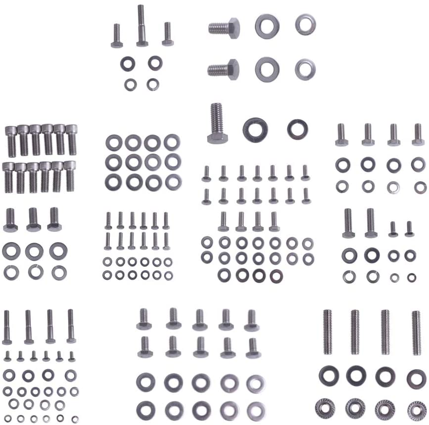 JEM&JULES STAINLESS ENGINE HEX BOLT KIT FOR SMALL BLOCK CHEVY SBC 265 283 305 307 327 350 400