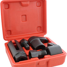 ABN O2 Sensor Socket Tool for Oxygen Sensor 5pc Kit - 22mm Oxygen Sensor Socket and Vacuum Socket with Thread Chaser Set