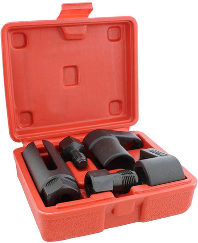 ABN O2 Sensor Socket Tool for Oxygen Sensor 5pc Kit - 22mm Oxygen Sensor Socket and Vacuum Socket with Thread Chaser Set