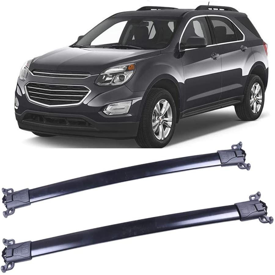 LUJUNTEC 38inch Aluminum Roof Mounted Roof Rack Cross Bar Set Fit for 2010-2017 for Chevrolet Equinox 2010-2017 for GMC Terrain Top Rail Carries Luggage Carrier